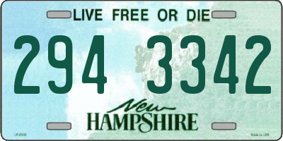 NH license plate 2943342