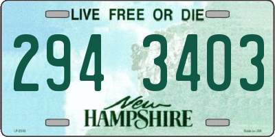 NH license plate 2943403