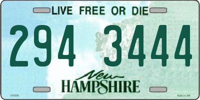NH license plate 2943444
