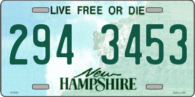 NH license plate 2943453