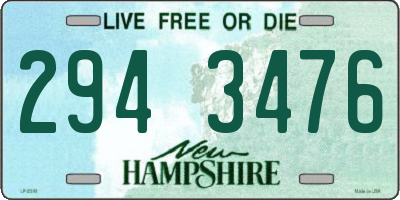 NH license plate 2943476
