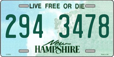NH license plate 2943478