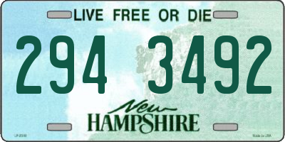 NH license plate 2943492