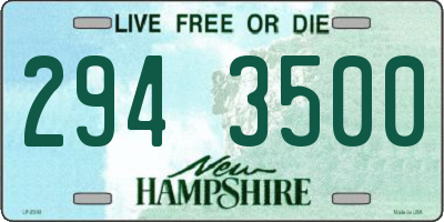 NH license plate 2943500