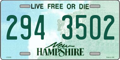 NH license plate 2943502