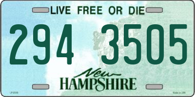 NH license plate 2943505