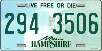 NH license plate 2943506