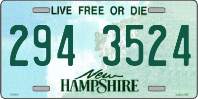 NH license plate 2943524