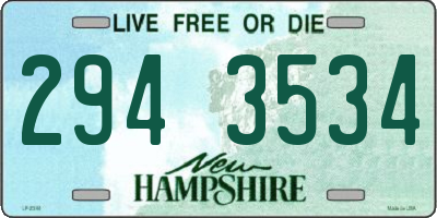 NH license plate 2943534