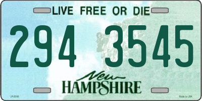 NH license plate 2943545