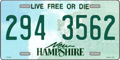 NH license plate 2943562