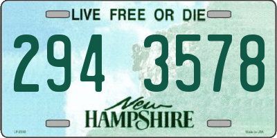 NH license plate 2943578