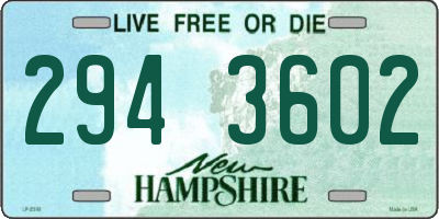 NH license plate 2943602