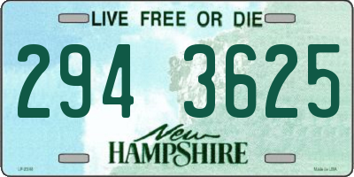 NH license plate 2943625