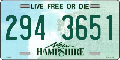 NH license plate 2943651