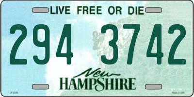NH license plate 2943742