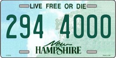NH license plate 2944000