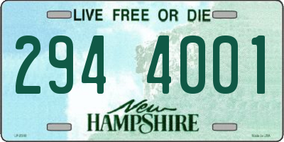 NH license plate 2944001