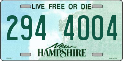 NH license plate 2944004
