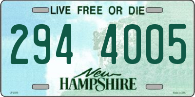 NH license plate 2944005