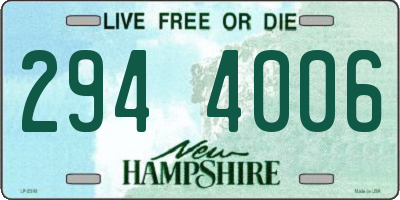 NH license plate 2944006