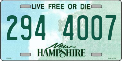 NH license plate 2944007