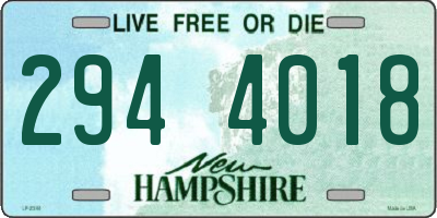 NH license plate 2944018