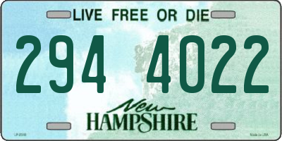 NH license plate 2944022