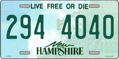 NH license plate 2944040