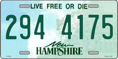 NH license plate 2944175
