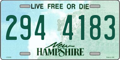 NH license plate 2944183