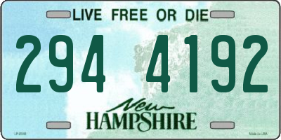 NH license plate 2944192