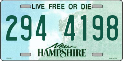 NH license plate 2944198