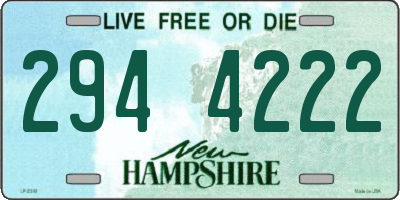 NH license plate 2944222