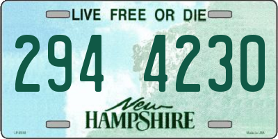 NH license plate 2944230