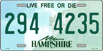 NH license plate 2944235