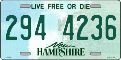 NH license plate 2944236