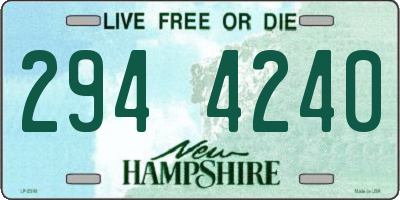NH license plate 2944240