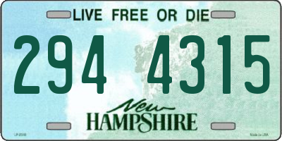 NH license plate 2944315