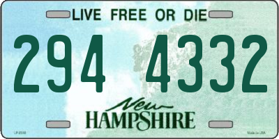 NH license plate 2944332
