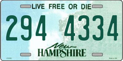 NH license plate 2944334