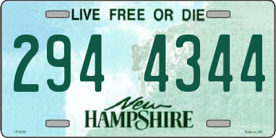 NH license plate 2944344