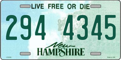 NH license plate 2944345