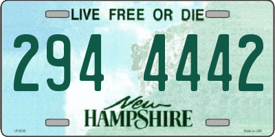NH license plate 2944442