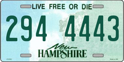 NH license plate 2944443