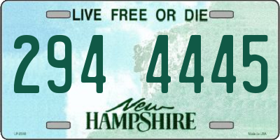 NH license plate 2944445