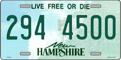 NH license plate 2944500