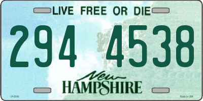 NH license plate 2944538