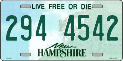 NH license plate 2944542
