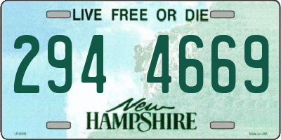 NH license plate 2944669